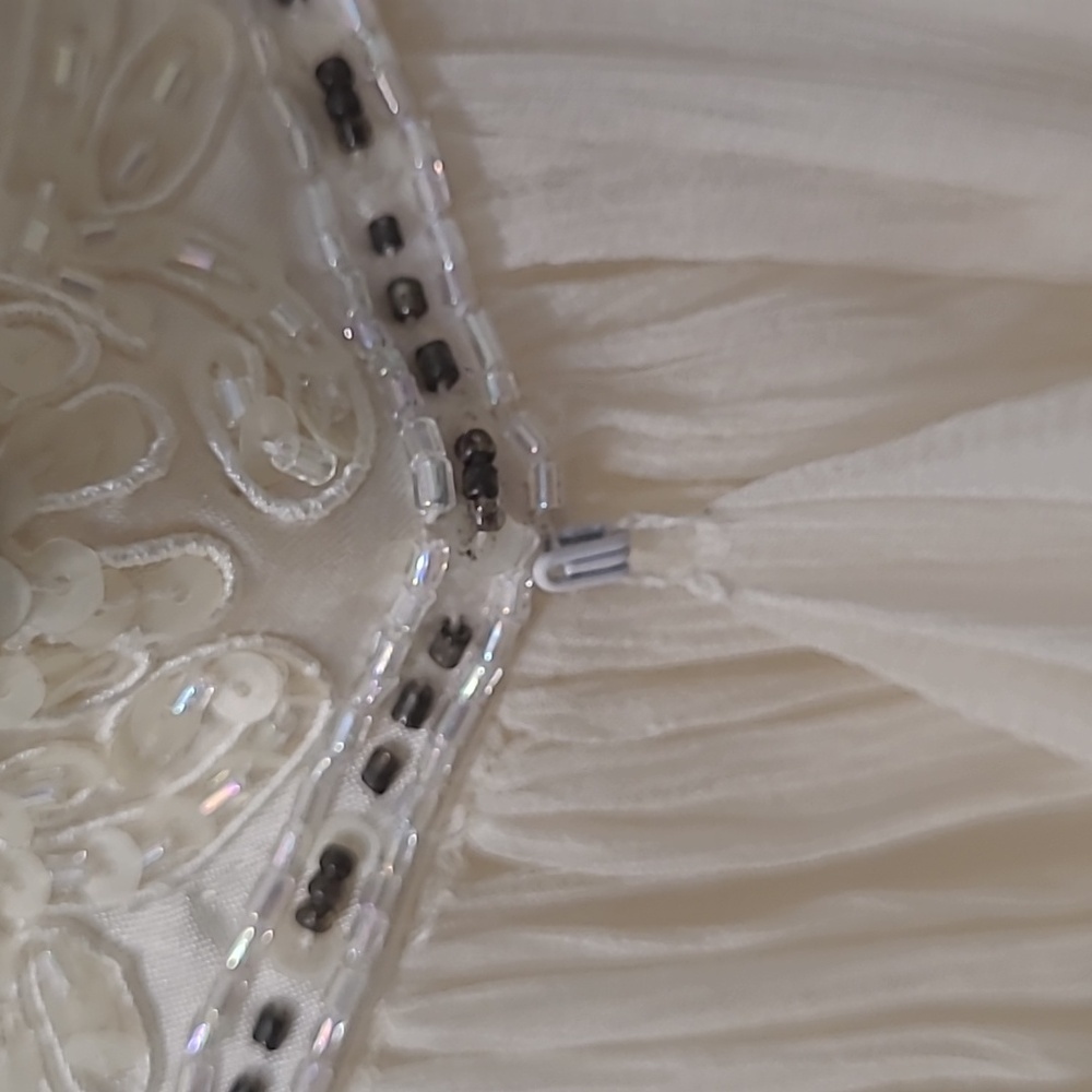 Sue Wong Nocturne Silk Dress Elegant Cream Floral Dress Wedding Party Size 10 - Picture 11 of 15